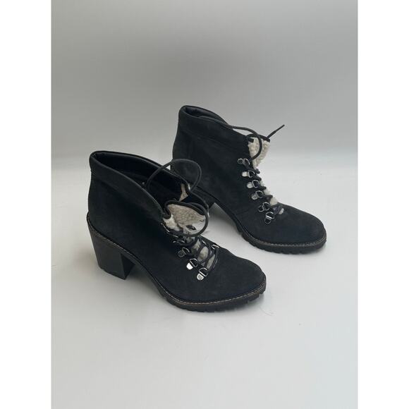 Dolce Vita heeled lace up ankle combat boots in gray suede Size 8.5 - Picture 2 of 8